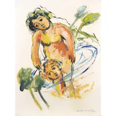 "Untitled" by Mimmo Germana, 1991, oil and mixed media on paper, offered Jun 2026