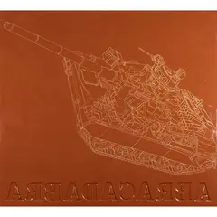 H.h Lim, "Abracadabra in rosso", 2007, mixed media and bas-relief on wood