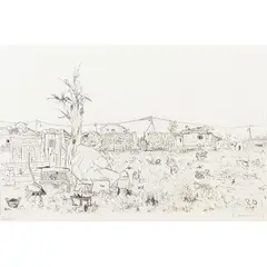 "Contadina nell'aia" by Giovanni Omiccioli, 1973, etching, offered Jun 2026