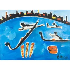 Sante Monachesi, "Venice", oil on canvas