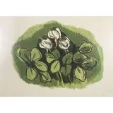 Ennio Morlotti, "Still life", color lithograph