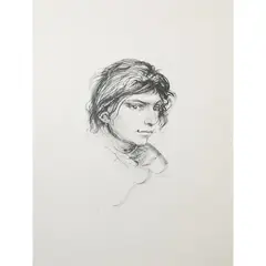 Pietro Annigoni, "Portrait", 1964, lithography