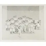 Alberico Morena, "The Choir", 1995, hand-printed woodcut