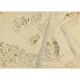 Eugen Drăguțescu, "Carousel", 1950, Indian ink and watercolor on paper