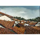 Enotrio Pugliese, "Roofs", oil on canvas