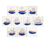 Gio Ponti, Prod. Richard Ginori, ten polychrome ceramic plaques