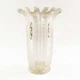 Prod. Barovier&Toso by Ercole Barovier, transparent glass and gold leaf vase, offered Jun 2026