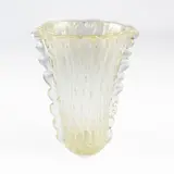 Prod. Barovier&Toso by Ercole Barovier, transparent glass and gold leaf vase, offered Jun 2026