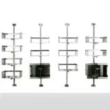 Vittorio Introini, Prod. Saporiti, 1969, Bookcase mod. P700 composed of four modules in chromed metal and fume' glass