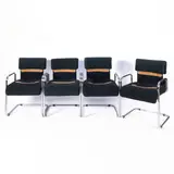 Guido Faleschini, Prod. F.lli Mariani for Hermes, four Tucroma series chairs in chromed metal