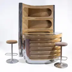 Willy Rizzo, Italian production, bar cabinet in chromed metal