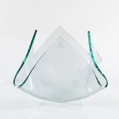 Pietro Chiesa, Prod. Fontana Arte, 1980, Cartoccio Q mod. centerpiece in transparent glass