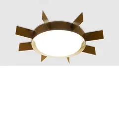 Gio Ponti, Prod. Arredoluce, 1957, Sole mod. wall or ceiling lamp in brass