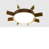 Gio Ponti, Prod. Arredoluce, 1957, Sole mod. wall or ceiling lamp in brass