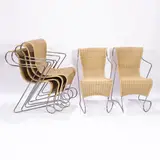 Ron Arad, Prod. Driade, six Zigo Easy Chair mod. stackable chairs in chromed metal and wicker