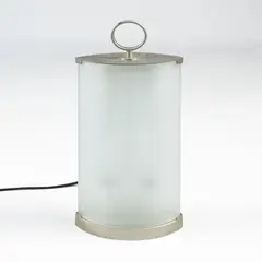 Prod. Fontana Arte by Gio Ponti, Pirellina mod. table lamp in printed glass, offered Jun 2026