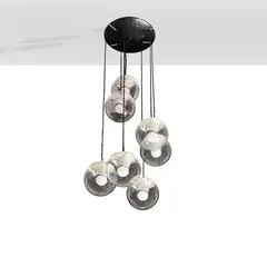 Gino Sarfatti, Prod. Arteluce, 2095/7 mod. suspension lamp in transparent glass