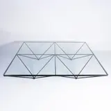 Paolo Piva, Prod. B&B, 1984, Alanda mod. coffee table in painted metal and transparent glass