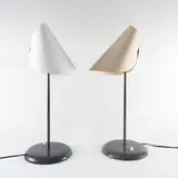 Man Ray, Prod. Sirrah, 1972, pair of La lune sous le chapeau mod. table lamps in painted metal