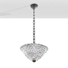 Ercole Barovier, Prod. Barovier&Toso, suspension lamp in rostrato glass and brass