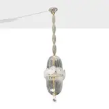 Prod. Seguso Vetri d'Arte by Archimede Seguso, transparent glass and brass suspension lamp, offered Jun 2026