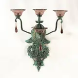 Carlo Rizzarda, Italian production, 1920, iron and colored blown glass wall lamp