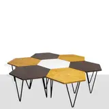 Gio Ponti, Prod. ISA, seven coffee tables in wood and painted metal