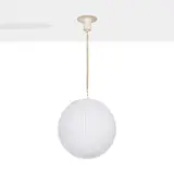 Prod. Venini by Ludovico Diaz de Santillana, Tessuti series suspension lamp in painted metal and milky cane-blown glass, offered Jun 2026