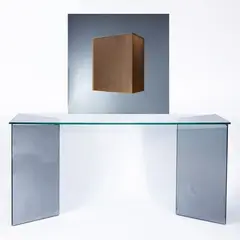 Giuseppe Raimondi, Prod. Cristal Art, Consolo mod. console with mirror in colored mirrored glass