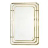 Romeo Rega, Italian production, 1970, brass and mirrored glass wall mirror