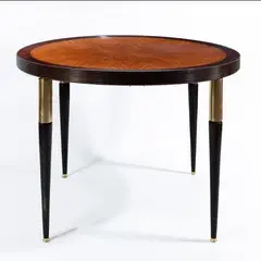 Paolo Buffa, Italian production, 1950, game table with double-sided top in wood and brass
