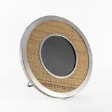 Tommaso Barbi, Italian production, Photo frame in silvered metal and wicker