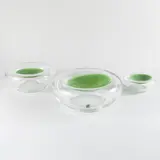 Prod. Venini by Ludovico Diaz de Santillana, three bowls in transparent blown glass and colored glass, offered Jun 2026