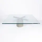 Giovanni Offredi, Prod. Saporiti, Paracarro mod. coffee table in metal and transparent glass