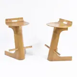 Giovanni Offredi, Prod. MC Selvini, pair of Rex mod. stools in wood