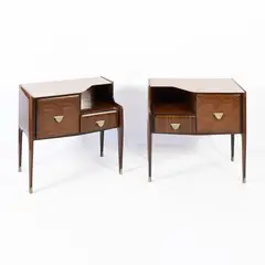 Vittorio Dassi, Prod. Dassi, Pair of bedside tables in wood