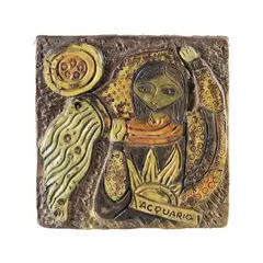 Italian production by Marcello Fantoni, polychrome ceramic tile, offered Jun 2026