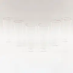 Carlo Scarpa, Prod. Venini, 1930, six hexagonal blown glass glasses