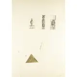 Franco Angeli, "Brancusi", mixed media on cardboard