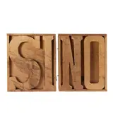 Mario Ceroli, "Si/No", 1972, multiple in Russian red pine wood
