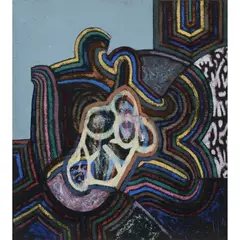 "Untitled" by Corrado Cagli, 1966, waxy oil pastel on velor papier applied on canvas, offered Mar 2026