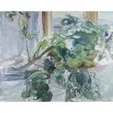 Alfonso Avanessian, "Interior with still life", oil on canvas