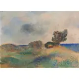 Giovanni Omiccioli, "Landscape", oil on plywood