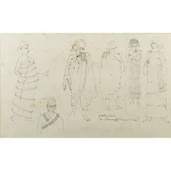Corrado Cagli, "Studi per Semiramide - Mantello sumerico", 1962, Indian ink on rice paper
