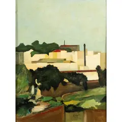 "Banks of the Tiber" by Roberto Melli, 1931, oil on panel, offered Mar 2026