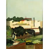 Roberto Melli, "Banks of the Tiber", 1931, oil on panel
