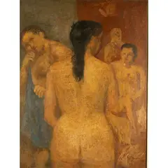 "Ladies in the Bath" by Luigi Montanarini, 1937, oil on canvas, offered Mar 2026