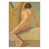 Amleto de Santis, "Nude from the back", 1949, oil on panel