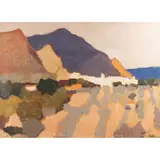 Carlo Quaglia, "Umbrian landscape", 1951, oil on cardboard
