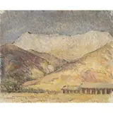 Carlo Quaglia, "View of the Himalayas", oil on canvas applied to cardboard